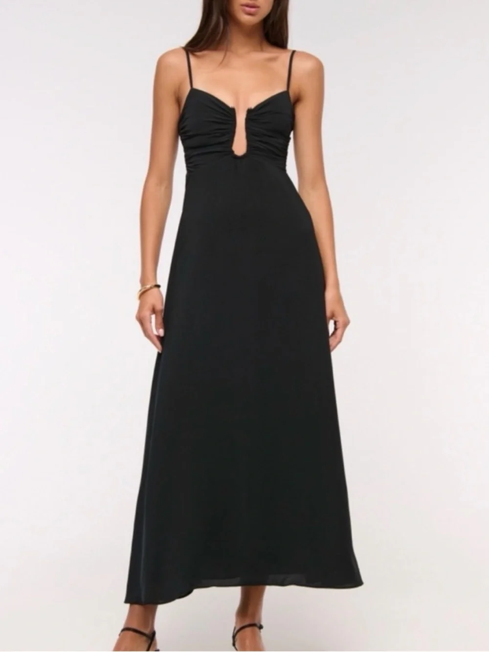 Abercrombie & Fitch Black Spaghetti-Strap Maxi Dress - Picture 1 of 8